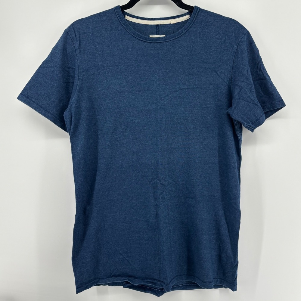 Rag & Bone Standard Issue Mens Small Indigo Blue Cotton Slub Crew Neck T-Shirt